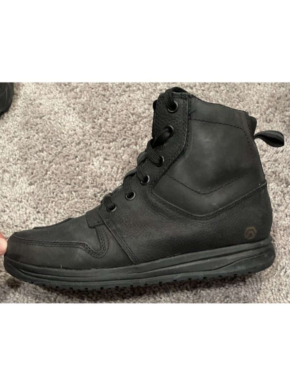 REAX Fulton Mens Size 8 Black Riding Shoes High Top Lace Up Leather Upper